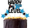 bng-bng 14th Birthday Cake Topper Glittery Happy 14th Level Cake Cupcake Toppers Boys Game Theme Party Supplies Age 14 Fourteen Years Old Birthday Cake Decorations
