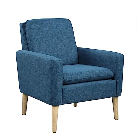 LADOKEE Ohrensessel Sessel mit Armlehnen Belastbarer Loungesessel mit Holzbeinen Cocktailsessel für Büro Balkon Schlafzimmer Wohnzimmer