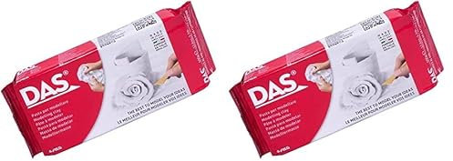 DAS 3870 00 - Lufthärtende Modelliermasse, 500 g, weiß (Packung mit 2)