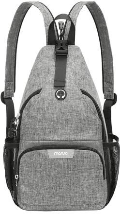 MOSISO Sling Rucksack Reisen Wandern Tagesrucksack, Crossbody Cabrio Sling Bag mit Fronttasche Eine Schulter Chest Bag, Grau