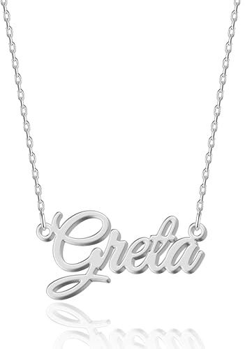UMAGICBOX Personalisierte Namenskette | 14 Schriftarten zur Auswahl | Anpassbarer Anhänger aus 18K vergoldetem Edelstahl und Sterling Silber | Unvergessliches Geschenk für Sie