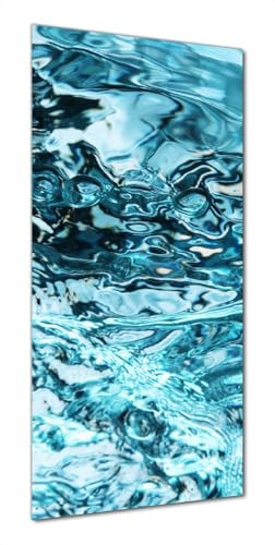 Wallario Selbstklebende Duschrückwand 70 x 180 cm mit Motiv Frisches blaues Wasser in Aufruhr - Wandverkleidung Fließenersatz mit Hochglanzlaminat in Glasoptik
