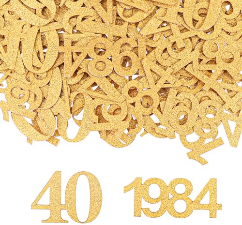 GoldRock Konfetti 40 Geburtstag Deko Groß 3,4-4,8cm, 100 Stück Tischdeko 40. Geburtstag Deko Gold,Deko 40 Geburtstag Mann Frau 1984, Streudeko Geburtstag 40er,Luftschlangen 40 Geburtstag Männer Frauen