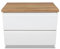 VBChome Badezimmerschrank 80x45 cm Weiß Unterschrank Wandschrank Waschbeckenunterschrank Hängeschrank mit Arbeitsplatte 2 Schubladen Gefräste Griffe Badmöbel