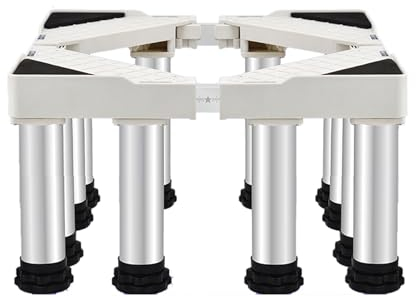 Adjustable Washing Machine Base with 12 Stands 47-70cm Refrigerator Holder Bracket Multi-Functional Dryer Pedestals for Refrigerator Freezers Washing Machine Dryer (Height:29-31cm)