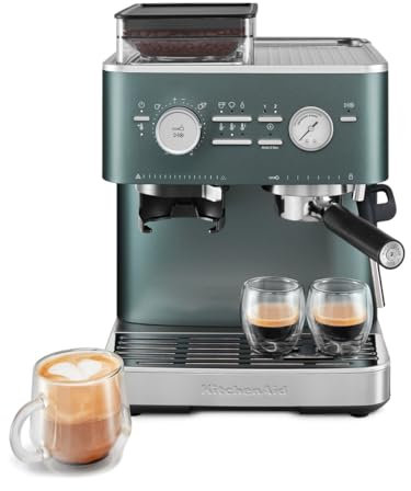 KitchenAid, KES6551 Semi-Automatic Espresso Machine with Burr Grinder, 2 Cup, Juniper