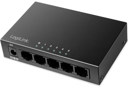 LogiLink 5-Port Gigabit Desktop Netzwerk Switch, Metallgehäuse