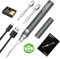 Lötkolben Set, USB Akku Lötkolben mit 3 Temperatur Einstellbar 330℃-450℃,3 Lötspitzen, Lötkolbenständer, Lötdraht, KKMOL Professionelles Sicheres Komplettes Lötkolben - Grau