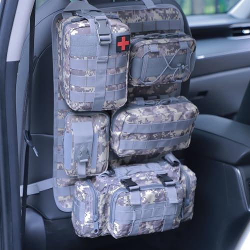 BXBXHD 6 Pack Tactical Truck Organizer Rücksitz Aufbewahrung Autositz Aufbewahrungstasche Molle Panels für Fahrzeuge, Auto und SUV mit vielen praktischen Fächern (Acu)