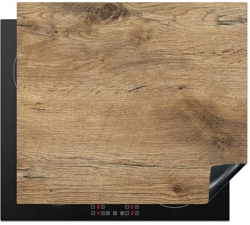 KitchenYeah© Copertura Tappetino Piano Induzione 60x52 cm Cucina Coprifornelli Protezione per Piano Induzione Legno - Marrone - Ripiani