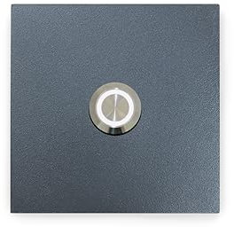 KTC-Home PREMIUM Türklingel Anthrazit - LED Drucktaster Weiß - Größe: 8x8cm - RAL 7016 - UV & Witterungsbeständig - Pulverbeschichtet