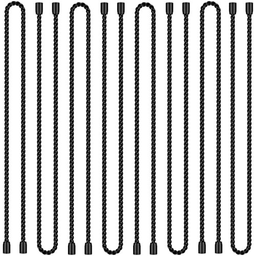 8PCS 18-Inch Silicone Cable Ties, Bendable Rubber Twist Ties, Reusable Twist Ties for Cords, gear ties for Organizing, Bundling (Black)