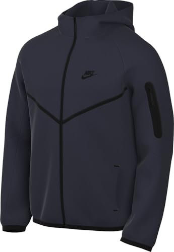Nike Felpa con Cappuccio Windrunner E Zip A Tutta Lunghezza Tech – Uomo, Obsidian/Black, HV0949-451, XL