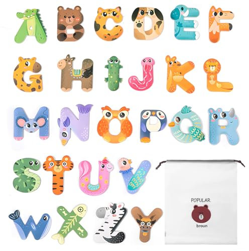 Magnetic Letters, Alphabet ABC Magnets for Refrigerator, Educational Spelling Learning Games Toys for Baby Toddler Preschool