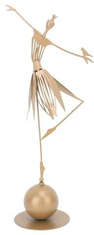 QERLONG Tanzende Mädchenstatue, 28 cm, Gartenskulptur aus Eisen, wetterbeständig, Elegante Außendekoration, ideales für Kunstliebhaber und Gärtner