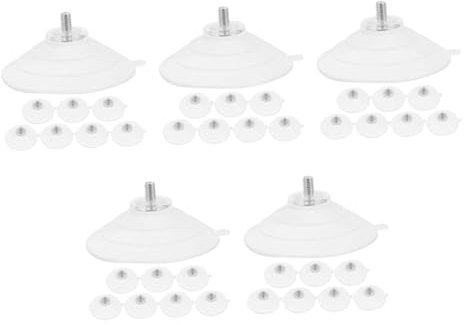 Cabilock 5sets Small Suction Cup Hooks PVC Suction Cups for Glass Spacers Window and Shower Use 8pcs*5