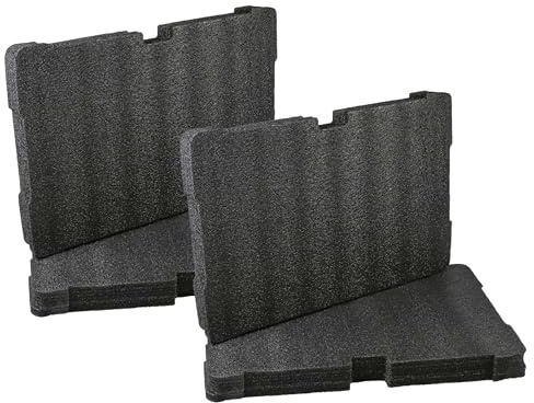 vhbw 2x Schaumstoffeinlage kompatibel mit Milwaukee Packout Werkzeugkoffer - Schaumstoff Schwarz