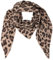 Damen Musselin Halstuch Made in Italy mit Leo Love Happy– Leichtes Dreieckstuch für Frühling & Sommer, Baumwolle, ca.195x85 cm (Camo Leo Camel)
