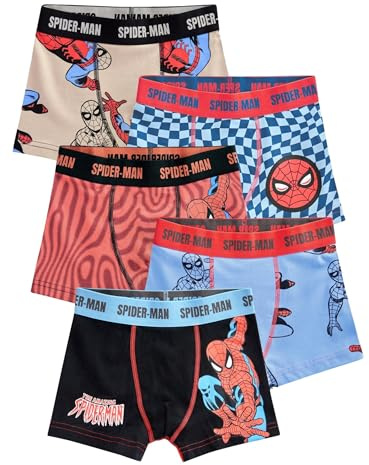 NEXT Jungen Spiderman Unterhosen, 5 Pack Rot 134-140