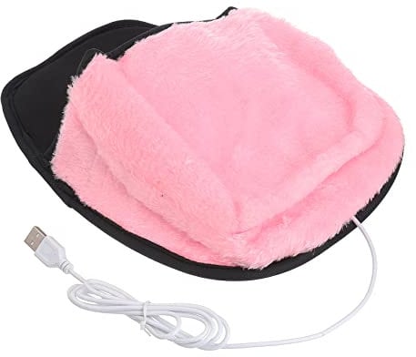 Uonlytech Beheiztes Mauspad mit Handwärmer USB Heizung Plüsch Handgelenkschutz Braun für Arbeiten Am Computer im Winter