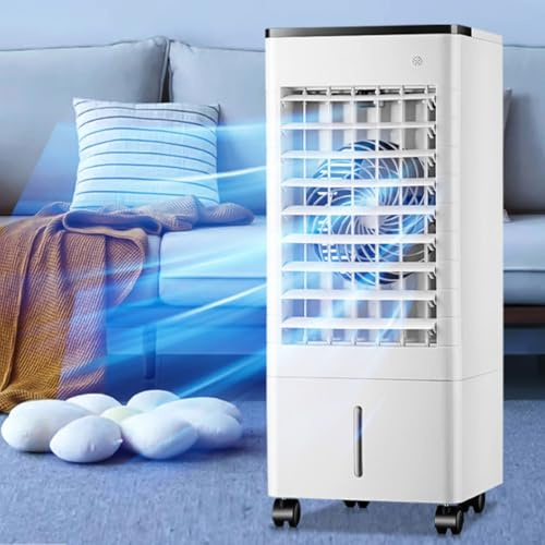 Tragbare Klimaanlage 3-in-1 Verdunstungskühler mit Fernbedienung, 9L Tank, 4 Kühlakkus, 3 Geschwindigkeiten, 15H Timer für Smart Auto-Off, Oszillation für Schlafzimmer, Zuhause, Büro