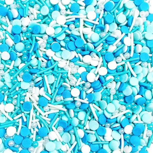 Essbare Sprinkles 100g Blau 4mm Perlen Wafels Zuckerstränge Mischen Kuchen Topping Essbare Himmelblau Dekoration Geburtstag Hochzeit Thanksgiving Weihnachts Valentinstag kuchen Dekoration