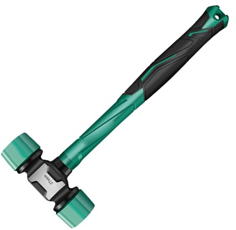de goma suave – Mazo de impacto de doble cara, cabezal de golpe flexible y duradero, herramienta de golpe controlada con precisión, instalador de fuerza suave para carpintería, camping, suelo