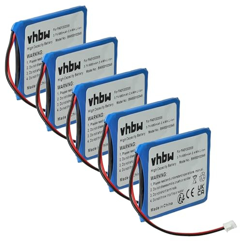 vhbw 5X Akku kompatibel mit Swyx D215 | D843, D210 schnurlos Festnetz Telefon (650 mAh, 3,7 V, Li-Ion)