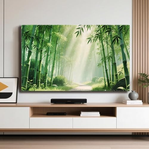 Copertura per TV da interni, antipolvere, protezione moderna per schermo piatto o curvo/a parete/desktop, copertura per monitor LCD LED soggiorno Televisione decorativa-verde1||85