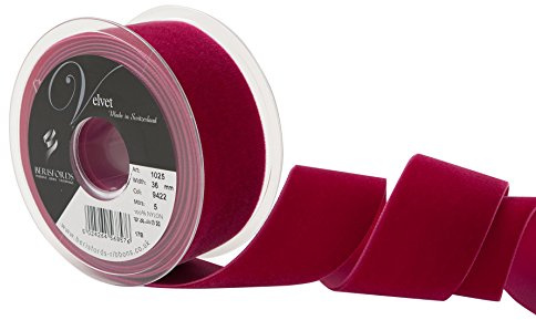 Berisfords Velvet Ribbon Beauty 45mm - Nylon Craft Ribbon for Sewing, Gift Wrapping and Hair Accessories