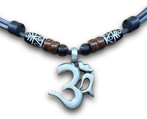 HANA LIMA Surferhalskette Om Shiva Buddha Indien Halskette Lederkette Surferkette