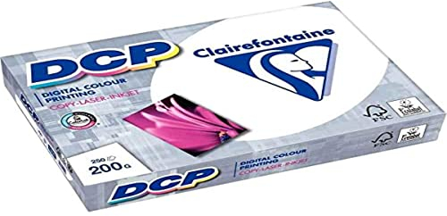 Clairefontaine 1808C Druckerpapier DCP Premium Kopierpapier für farbintensiven Bilderdruck, DIN A3, 29,7 x 42cm, 200g, 1 Ries mit 250 Blatt, Weiß