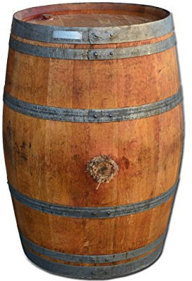 Temesso Tonneau de vin en fût de chêne affillé avec Plateau de Table Noyer 80cm (huilé)