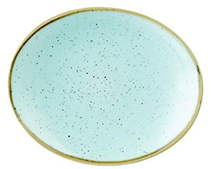 Churchill Stonecast Duck Egg Blue - Oval Plate - 19.2 cm, Pack of 12