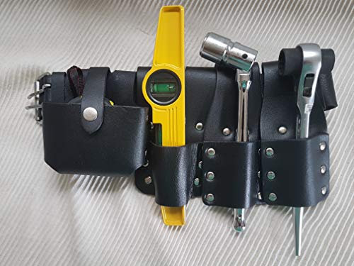 BBI LTD Black Leather Scaffolding Tools Belt With Full Tool Set - 12'' Round Head 1921