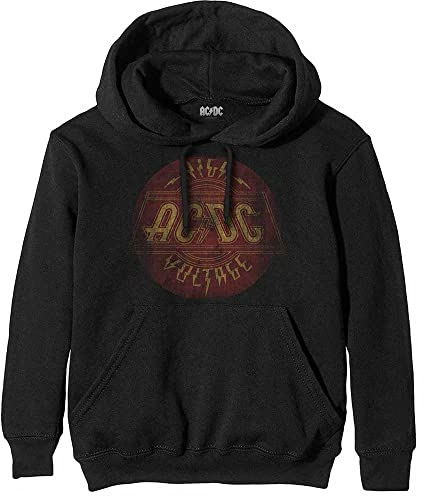 ACDC Herren Ac/dc Vintage High Voltage Pullover Kapuzenpullover, Schwarz (Black Black), XX-Large