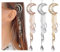 Ximimark 3Pcs Moon Crystal Rhinestone Beads Dangle Hairpin Hair Clip Women Bridal Hair Accessories Tassels Hairpin Silver&Gold&Rose Gold