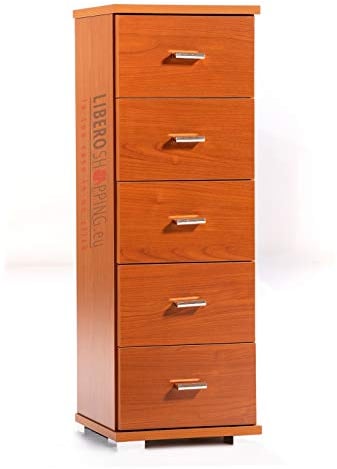 LIBEROSHOPPING.eu - LA TUA CASA IN UN CLIK Mobile cassettiera piccola legno 5 cassetti multifunzione (Ciliegio)