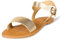 Amazon Essentials Sandali con Fibbia e Due Cinturini Donna, Oro, 37.5 EU