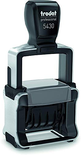 Trodat Professional 5430/L Stempel Datum, selbstfärbend, rot-blau mit italienischen Texten – Empfang – gezahlt – Registriert