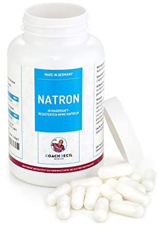 Natron – 120 Kapseln – (Natriumhydrogencarbonat in magensaftresistenten HPMC Kapseln, Abgefüllt & geprüft in Deutschland, vegan)