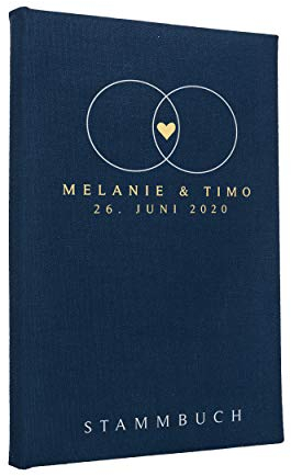 Hochzeitideal Stammbuch der Familie 'Serie Alan' (dunkelblau, A4) inkl. Personalisierung