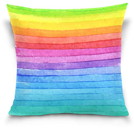 Linomo Kissenbezug 40x40 cm, Bunt Regenbogen Dekorative Kissenbezug Kissenhülle für Couch Sofa Bett Hause