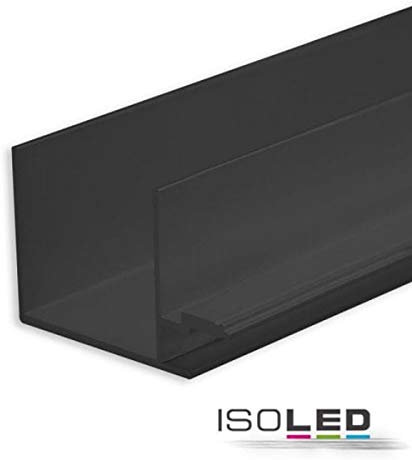 ISOLED LED-Trockenbauprofil Schattenfuge/Shadow Gap 8, Schwarz, 200cm, Für max. 6mm LED-Streifen