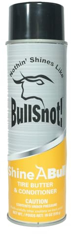 BullSnot! ShineABull Instant Tire Butter & Trim Gloss Spray Silicone-Free, UV Protection, Restores Shine & Moisture to Tires, Bumpers, Seals & More Fast, Easy Application Made in the USA