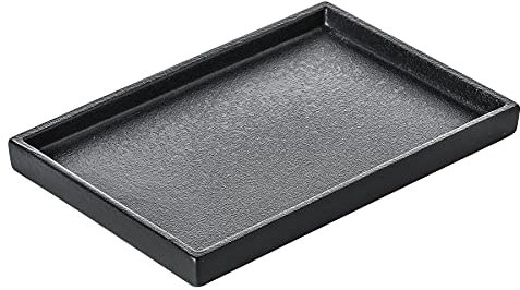 Redelaenor, vassoio per trucco in ceramica, nero, per accessori da bagno, organizer per lavello da cucina, vassoio decorativo per la casa, vassoio rettangolare piccolo per lavabo da bagno