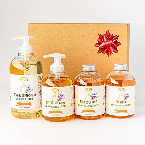 PACK LAVANDA TOP - Sapone Marsiglia Liquido alla Lavanda + Bagnoschiuma + Shampoo + Detergente intimo