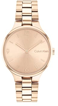 Calvin Klein Montre Analogique à Quartz pour Femme avec Bracelet en Acier Inoxydable Couleur Or Rose Clair - 25200131