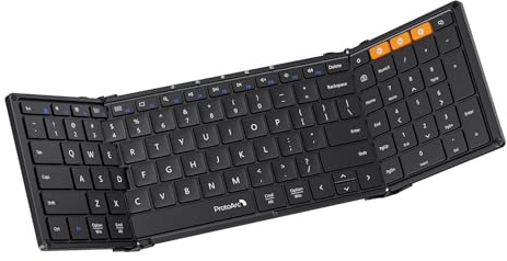 ProtoArc XK01 Full-Size Foldable Bluetooth Keyboard for Travel, Black