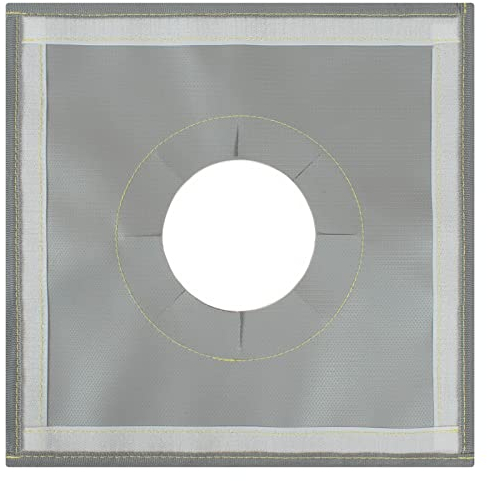 FLASLD Gato de estufa para tienda de campaña de 30 x 30 cm con agujero expandible de 4 a 6 pulgadas, kit de gato para estufa de camping a prueba de fuego gris para tienda de campaña de lona